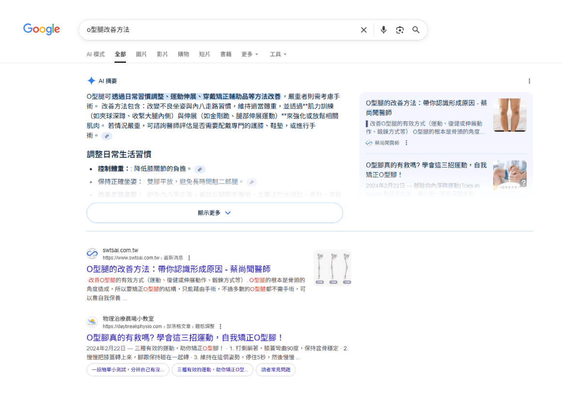 愛貝斯醫療業Ai SEO成功案例:蔡尚聞診所