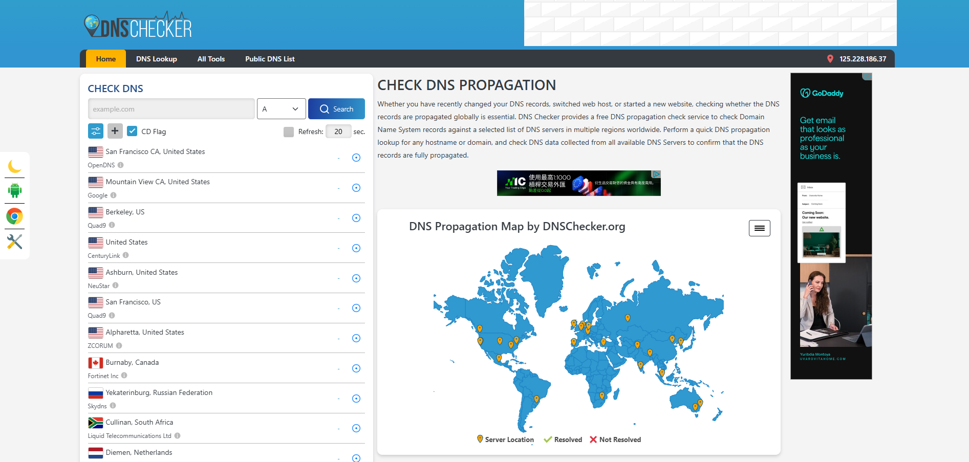 DNS Checker 全球解析紀錄查詢 DNS Checker 全球解析紀錄查詢