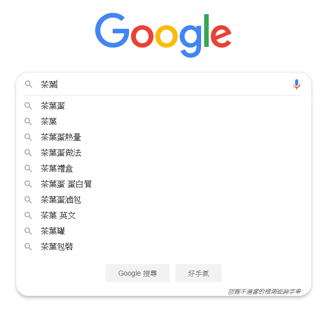 Google推薦關鍵字