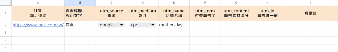 UTM管理表格