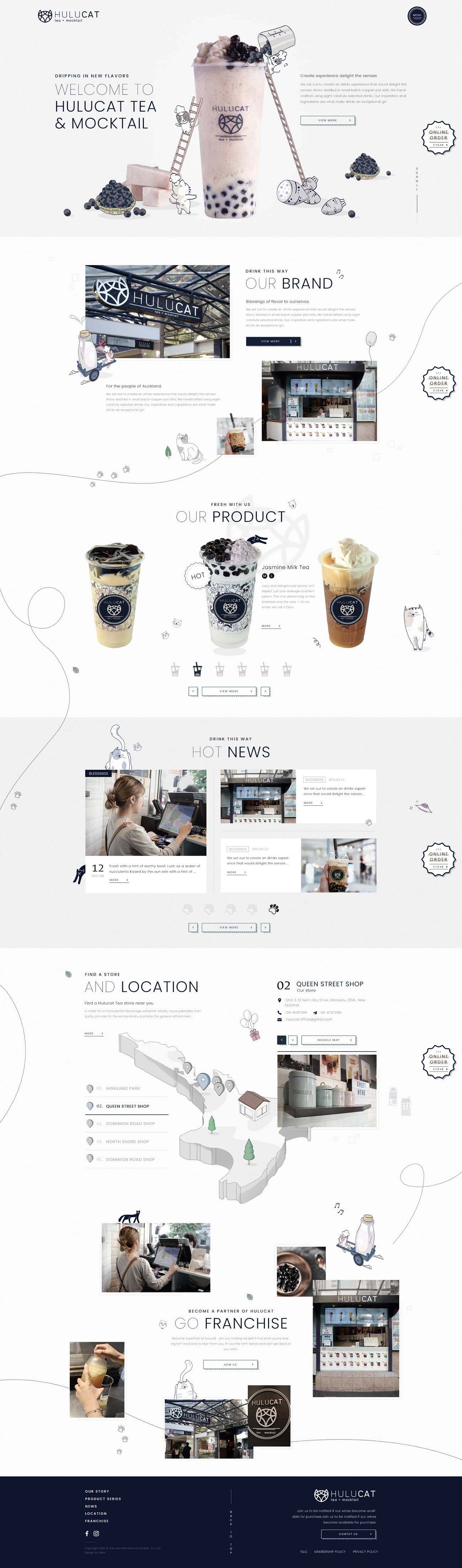 Hulucat奧克蘭珍奶-網頁設計案例